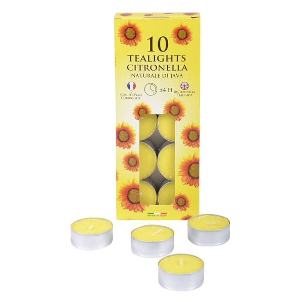 Immagine di CANDELE TEALIGHT ALLA CITRONELLA 10 PEZZI 