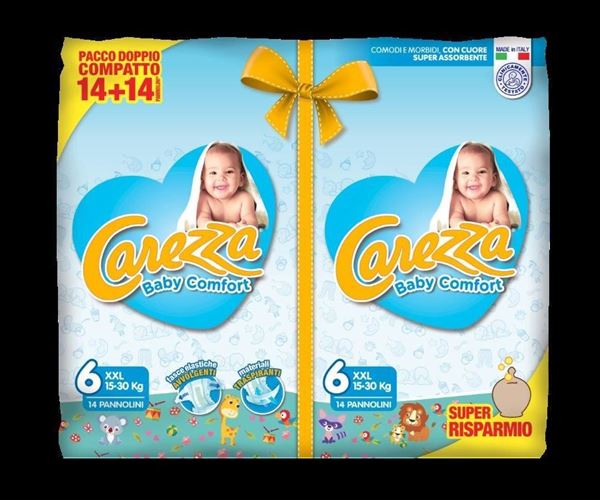 Picture of CAREZZA BABY COMFORT NAPPIES XXL (15-30 KG) 28 PIECES