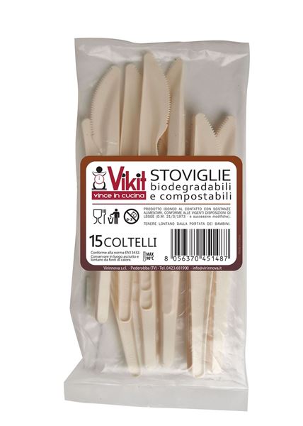 Picture of COLTELLI STOVIGLIE BIODEGRADABILI & COMPOSTABILI X 15 PZ