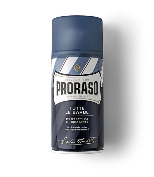 Proraso Schiuma da barba protettiva e idratante per tutte le barbe blu da 400 ml