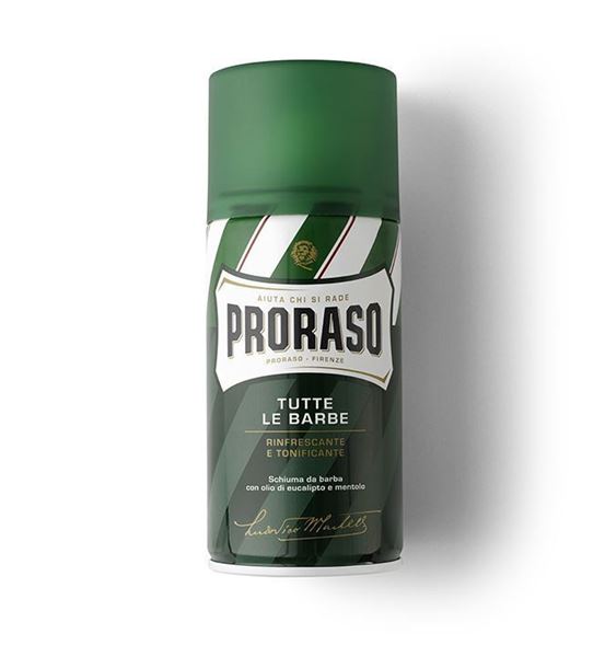 Proraso Schiuma da barba rinfrescante e tonificante per tutte le barbe verde da 400 ml