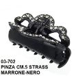 Picture of PINZA CM 5 STRASS MARRONE E NERO