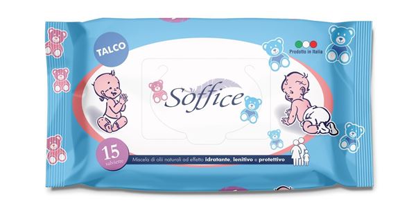 Picture of SOFFICE BABY TALCUM POWDER WIPES 15 PIECES