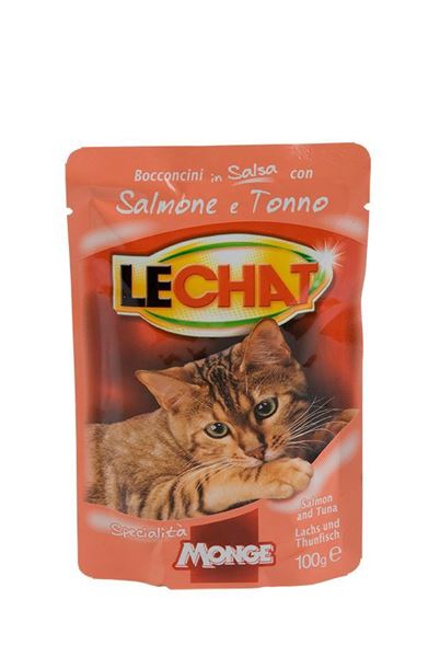 Immagine di LECHAT GATTO BUSTA GR. 100 SALMONE & TONNO