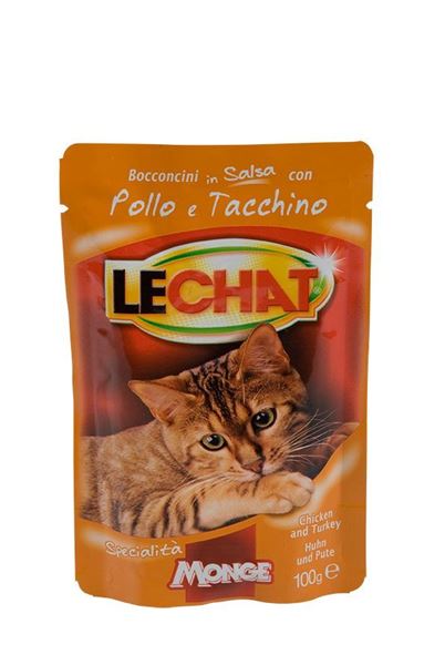 Immagine di LECHAT GATTO BUSTA GR 100 POLLO & TACCHINO