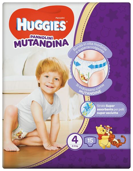 Picture of HUGGIES ULTRA COMFORT NAPPY PANTS SIZE 4 (9-14 kg) 15 PIECES