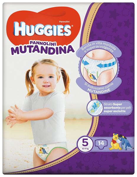 Immagine di HUGGIES PANNOLINI ULTRA COMFORT MUTANDINA TAGLIA 5(12-17 kg) 14 PEZZI