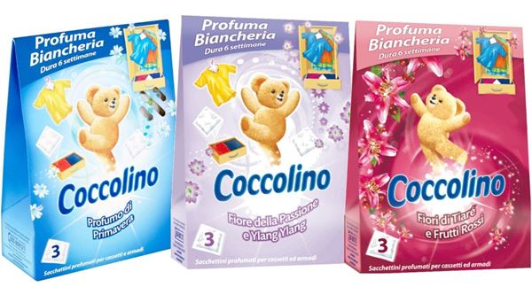 Coccolino Profuma Biancheria confezione da 3 buste con fragranze assortite