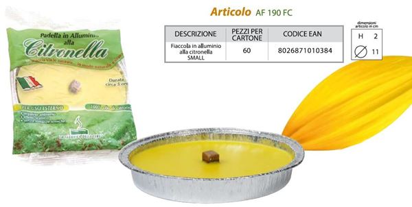 Immagine di FIACCOLE ALLA CITRONELLA CON CONFEZIONE IN ALLUMINIO DIAMETRO 11