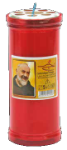 Lumino votivo rosso con Padre Pio 40 T