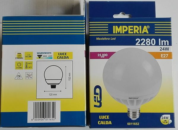 Picture of LAMPADA LED MAXISFERA D.120 ED 27 24/140 A.11652