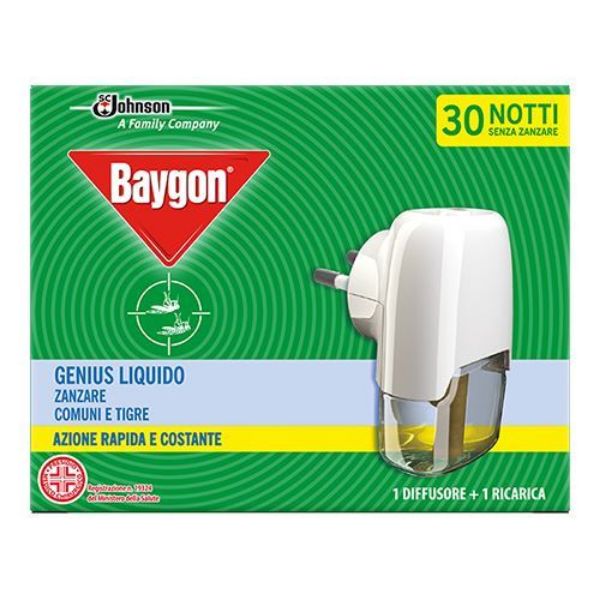 Immagine di BAYGON ANTIZANZARE GENIUS LIQUIDO DIFFUSORE E RICARICA 30 NOTTI 