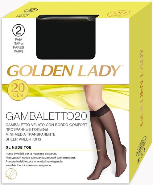 Immagine di GAMBALETTO 20D GOLDEN NERO 2 PAIA