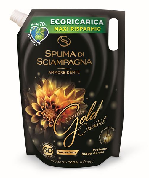 Immagine di SPUMA DI SCIAMPAGNA AMMORBIDENTE ECORICARICA 60 LAVAGGI GOLD ORIENTAL