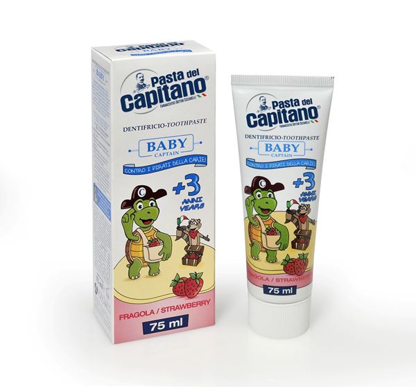 Picture of PASTA DEL CAPITANO BABY TOOTHPASTE STRAWBERRY (+3 YEARS) 75 ML