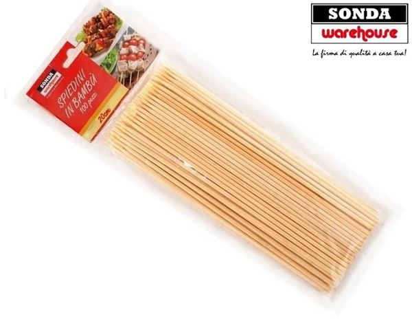 Picture of STUZZICADENTI SPIEDINI BAMBU' SONDA CM 20 X 100 PZ BK3020