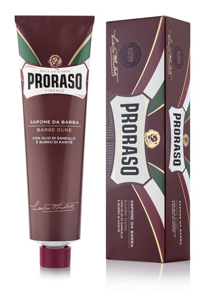 Proraso sapone da barba per barbe dure tubo rosso da 150 ml