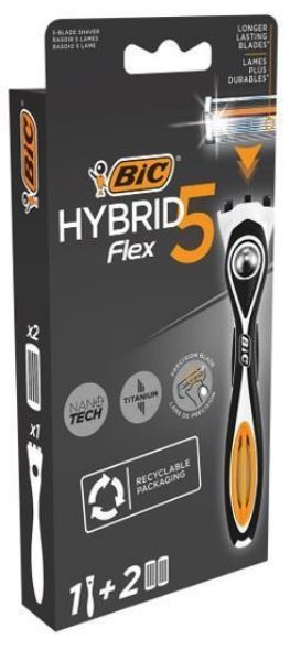 Bic rasoio Hybrid 5 lame flex + 2 ricambi uomo