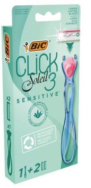 Bic rasoio Click Soleil 3 lame Sensitive + 2 ricambi donna