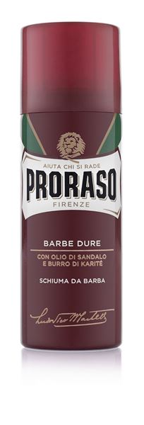 proraso-schiuma-barba-barbe-dure-rossa