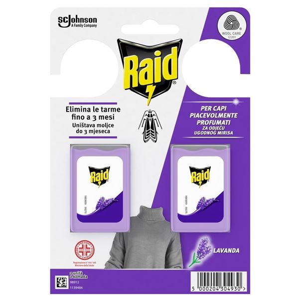 Raid Antitarme Gel al profumo di lavanda - 2 pz