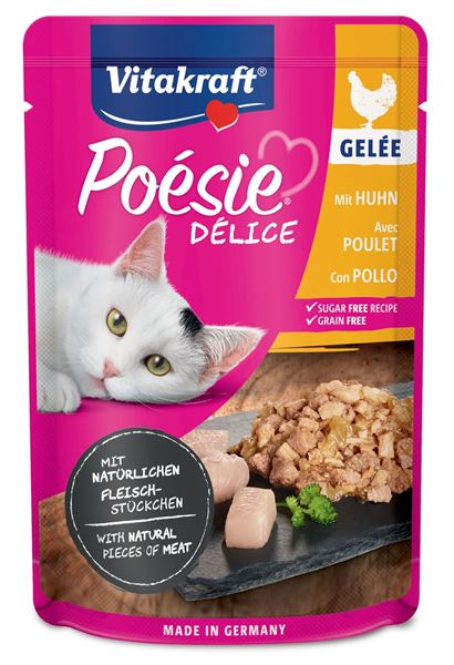 Immagine di VITAKRAFT GATTO GELEE' POESIE POLLO BUSTA 85 GR 39853