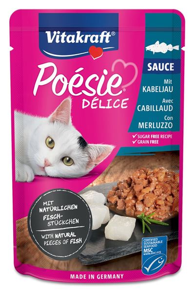 Immagine di VITAKRAFT GATTO POESIE MERLUZZO BUSTA 85 GR 35288