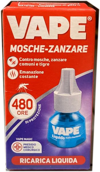 Immagine di VAPE INSETTICIDA ZANZARE E MOSCHE RICARICA LIQUIDA 480 ORE