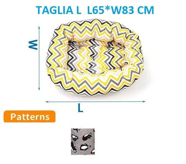 Immagine di CUCCIA ROTONDA GRIGIA IMBOTTITA COTONE CON PINGUINI TG M