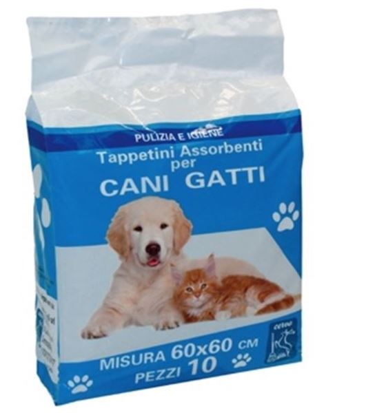 Immagine di TAPPETI ASSORB CANI  GATTI 60X60 X 10 PZ CERVO