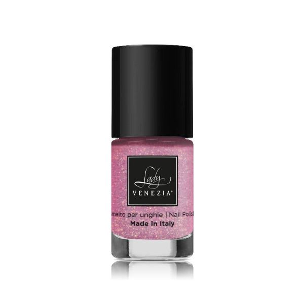 smalto rosa glitter