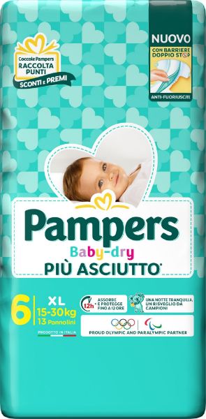 Immagine di PAMPERS PANNOLINI BABY-DRY EXTRALARGE (15-30 KG) 13 PEZZI