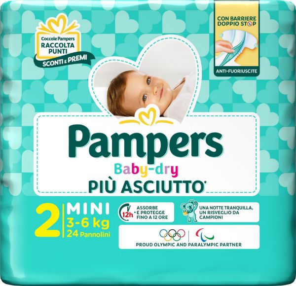 Immagine di PAMPERS PANNOLINI BABY-DRY MINI(3-6 KG) 24 PEZZI