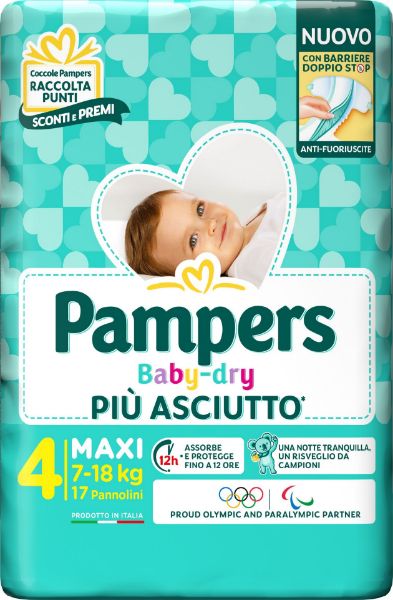 Picture of PAMPERS BABY-DRY MAXI NAPPIES (7-18 KG) 17 PIECES