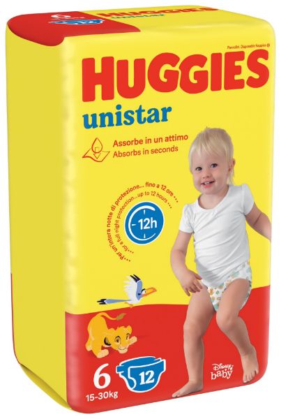 Immagine di HUGGIES PANNOLINI UNISTAR GRANDI (15-30 KG) 12 PEZZI 