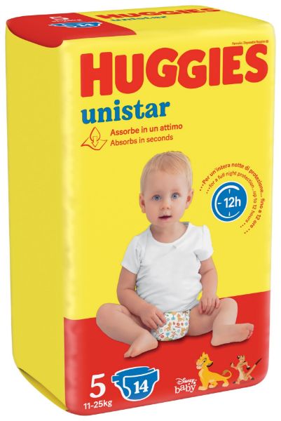 Immagine di HUGGIES PANNOLINI UNISTAR JUNIOR (11-25 KG) 14 PEZZI