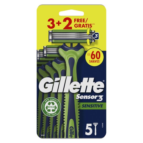 	Gillette Sensor 3 Sensitive 3 rasoi + 2 in omaggio