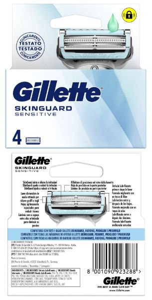 Gillette Skinguard ricarica rasoio x 4 sensitive