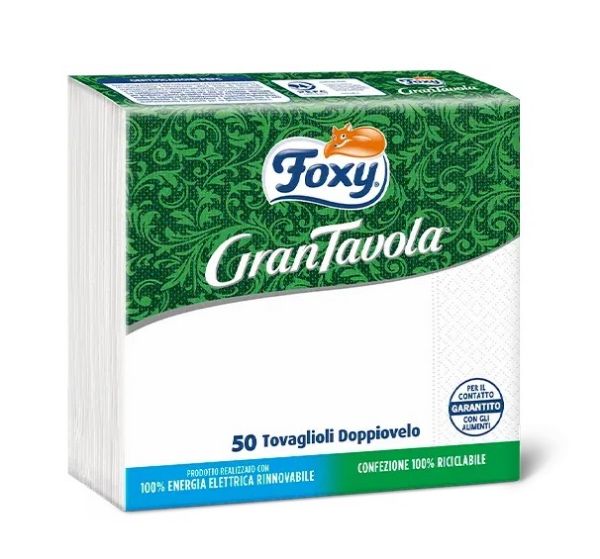 Tovaglioli di carta Foxy GranTavola 33X33X50 bianchi