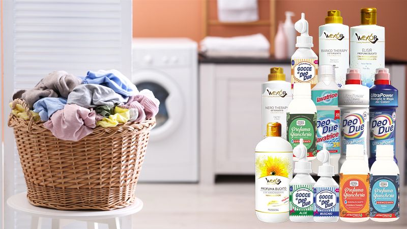 Detergenti, profuma biancheria, ammorbidenti bucato