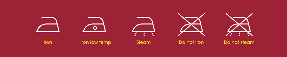 Simboli stiratura bucato